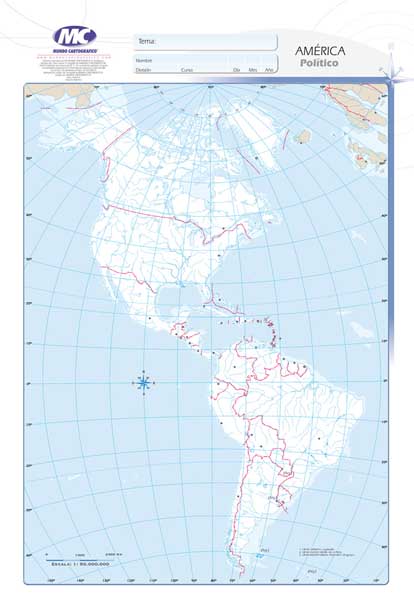 MAPA N*5 DIVISION POLITICA AMERICA (CONTINENTE AMERICANO)